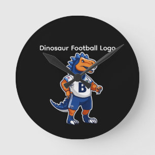 Dinosaur Voetbal Logo – Kinderen Voetbal Mascotte  Ronde Klok