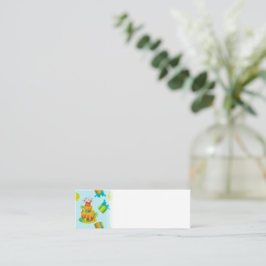 Dinosaur Volcano Birthday Cake Dino Eggs-ballonnen Mini Visitekaartje (Staand voorkant)