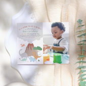 Dinosaur & Volcano Blast Boy Foto Birthday Party Briefkaart