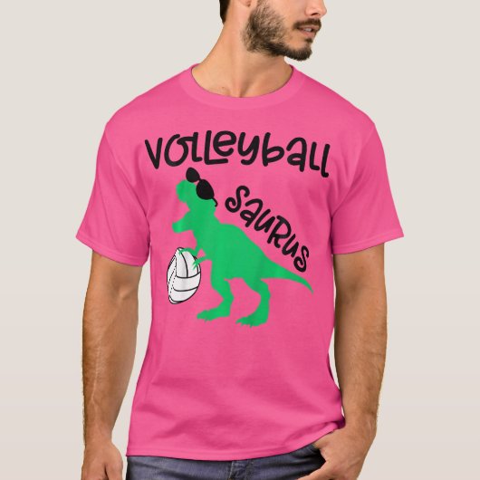 Dinosaur Volleybal Saurus Peuter Jongen Grootste F T-shirt (Voorkant)