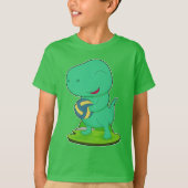Dinosaur Volleybal speler T-shirt (Voorkant)