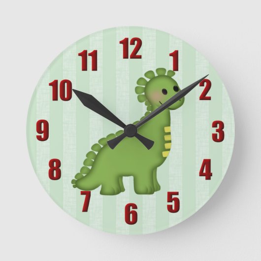Dinosaur Wall Clock Ronde Klok (Voorkant)