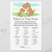 Dinosaur Wat zit er in je baby shower met handtas (Voorkant)