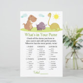 Dinosaur Wat zit er in je baby shower met handtas (Staand voorkant)