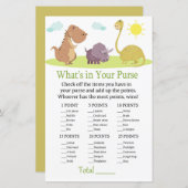 Dinosaur Wat zit er in je baby shower met handtas (Voorkant / Achterkant)