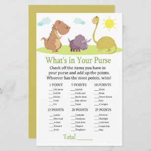 Dinosaur Wat zit er in je baby shower met handtas