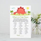 Dinosaur Wat zit er in je baby shower met handtas (Staand voorkant)