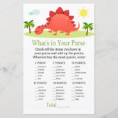 Dinosaur Wat zit er in je baby shower met handtas (Voorkant)