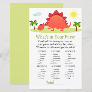 Dinosaur Wat zit er in je baby shower met handtas