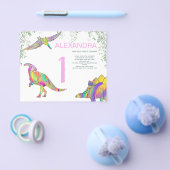 Dinosaur waterverf 1e verjaardag Begroting Proze Flyer (Enkel)