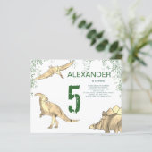 Dinosaur waterverf Birthday Party budget groen (Staand voorkant)