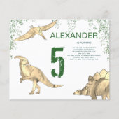 Dinosaur waterverf Birthday Party budget groen (Voorkant)