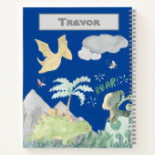 Dinosaur Waterverf Blue Notitieboek (Achterkant)