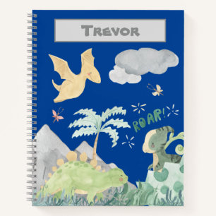 Dinosaur Waterverf Blue Notitieboek