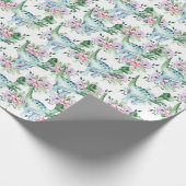 Dinosaur waterverf cartoon jongens meisjes  cadeaupapier (Hoek)