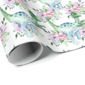 Dinosaur waterverf cartoon jongens meisjes  cadeaupapier (Rol Hoek)