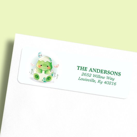 Dinosaur Waterverf Return Address Label