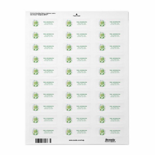 Dinosaur Waterverf Return Address Label (Full Sheet)