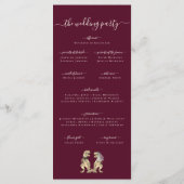 Dinosaur Wedding Ceremony Bourgondië & Cream Progr Menu (Achterkant)