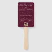Dinosaur Wedding Ceremony Burgundy Wine Cream Handwaaier (Achterkant)