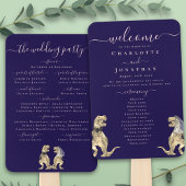 Dinosaur Wedding Ceremony Navy Blue Blush Pink Handwaaier