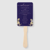 Dinosaur Wedding Ceremony Navy Blue Blush Pink Handwaaier (Voorkant)