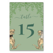 Dinosaur Wedding Foliage Sage Groen Kaart (Achterkant)