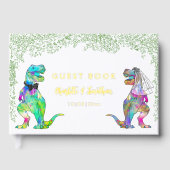 Dinosaur Wedding Gold Folie Gastenboek (Voorkant)
