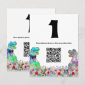 Dinosaur Wedding Kleurrijke Wildflower QR-code (Voorkant / Achterkant)