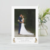 Dinosaur Wedding Photo Thank You Bedankkaart (Staand voorkant)