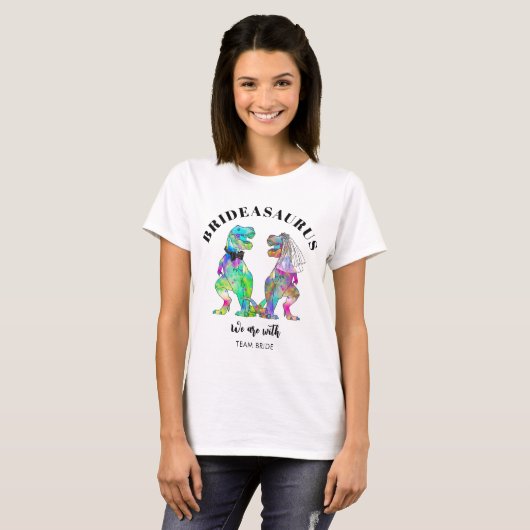 Dinosaur Wedding T Rex Brideasaurus T-shirt (Voorkant volledig)