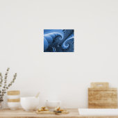 Dinosaur Wedgewood Cute Cool Fine Art Fractal Poster (Keuken)