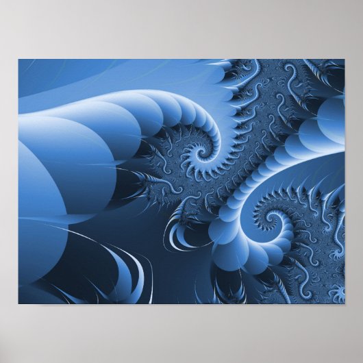 Dinosaur Wedgewood Cute Cool Fine Art Fractal Poster (Voorkant)