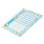 Dinosaur Weekly Chore Chart Custom Notitieblok (Schuin)