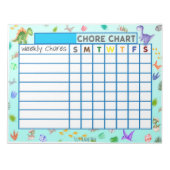 Dinosaur Weekly Chore Chart Custom Notitieblok (Voorkant)