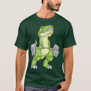 Dinosaur Weightlift T Rex Fitness Gym Workout T-shirt
