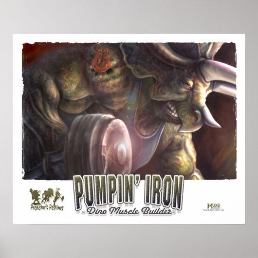 Dinosaur Weightlifter Poster (Voorkant)