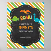 Dinosaur welkomstteken Baby shower Poster (Voorkant)