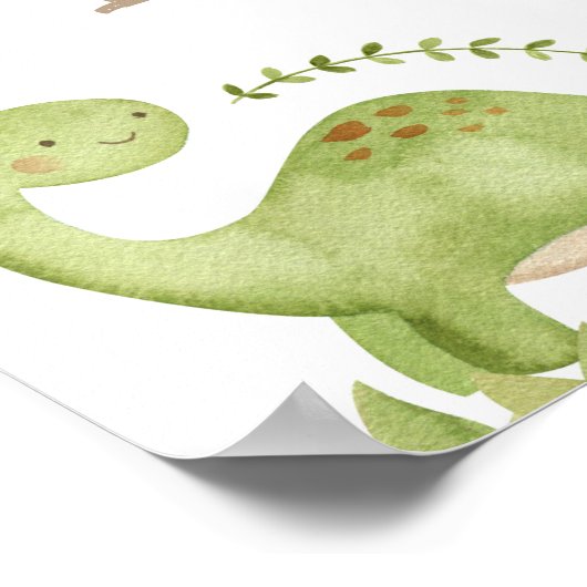 Dinosaur welkomstteken poster (Hoek)