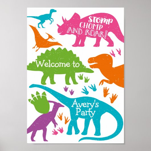 Dinosaur welkomstteken poster (Voorkant)
