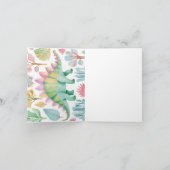 Dinosaur Wenskaart voor meisjes Kaart (Binnen)