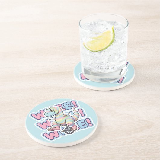 Dinosaur,Whee!!! Zandsteen Onderzetter (Zijkant)