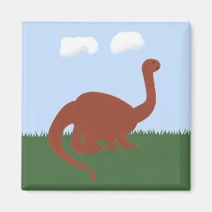 Dinosaur Whimsical Cartoon Art Magneet