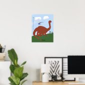 Dinosaur Whimsical Cartoon Art Poster (Thuiskantoor)