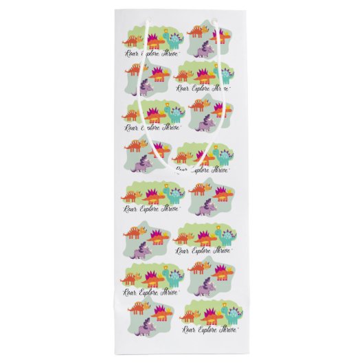 Dinosaur Wijn Cadeautas (Achterkant)