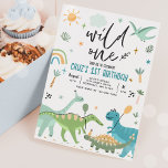 Dinosaur Wild One 1st T-Rex Birthday Party Kaart<br><div class="desc">Dinosaur Wild One 1st T-Rex Birthday Party Invitation Alle design zijn © PIXEL PERFECTION PARTY LTD</div>