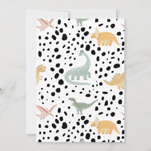 Dinosaur Wild One 1st T-Rex Birthday Party Kaart (Achterkant)