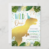 Dinosaur Wild One Birthday Boy Dinosaur Birthday Kaart (Voorkant)