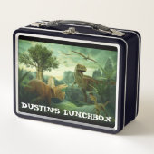 Dinosaur wilde graag een metalen lunch bellen als  (Voorkant)