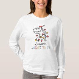 Dinosaur Winter Christmas Baby shower Mama To Be T-shirt